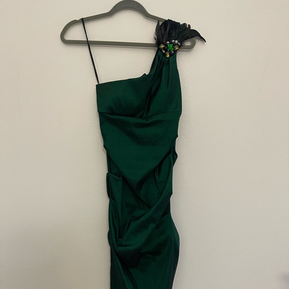 Emerald green evening dress